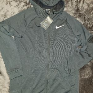 New Nike zip front with hood Men's M black